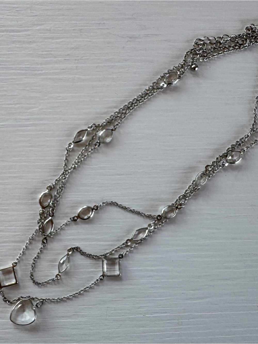 Park Lane Silver-Tone Layered Necklace Set with Clear Stones - Picture 2 of 5
